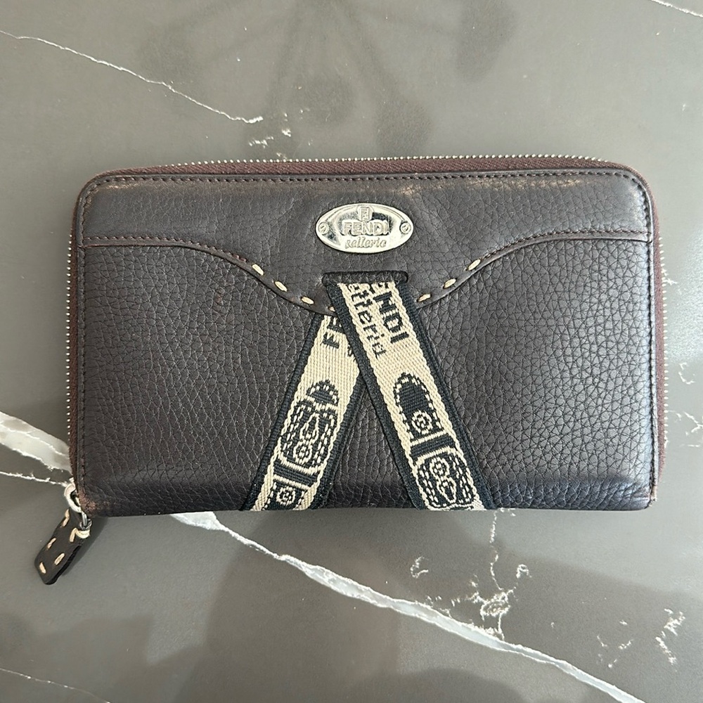 Fendi Selleria full size wallet with zipper